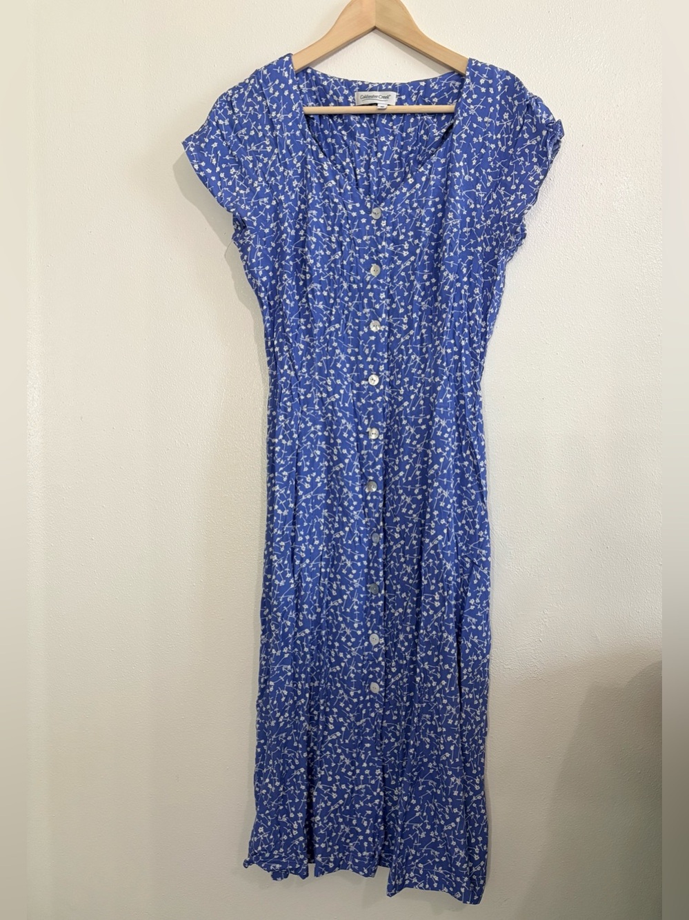 Coldwater Creek Blue Floral Midi Dress 10